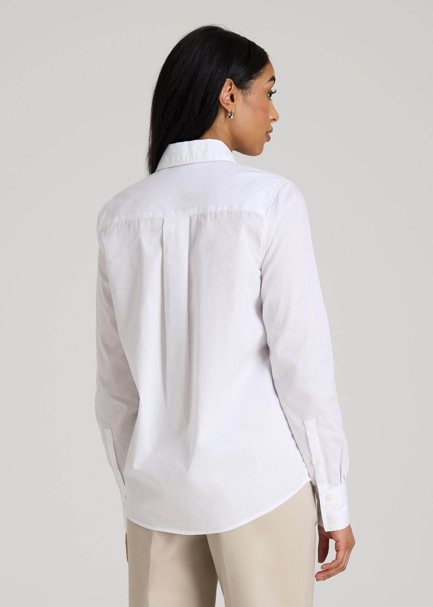 Regular Fit Dress Shirt for Tall Women in Bright White