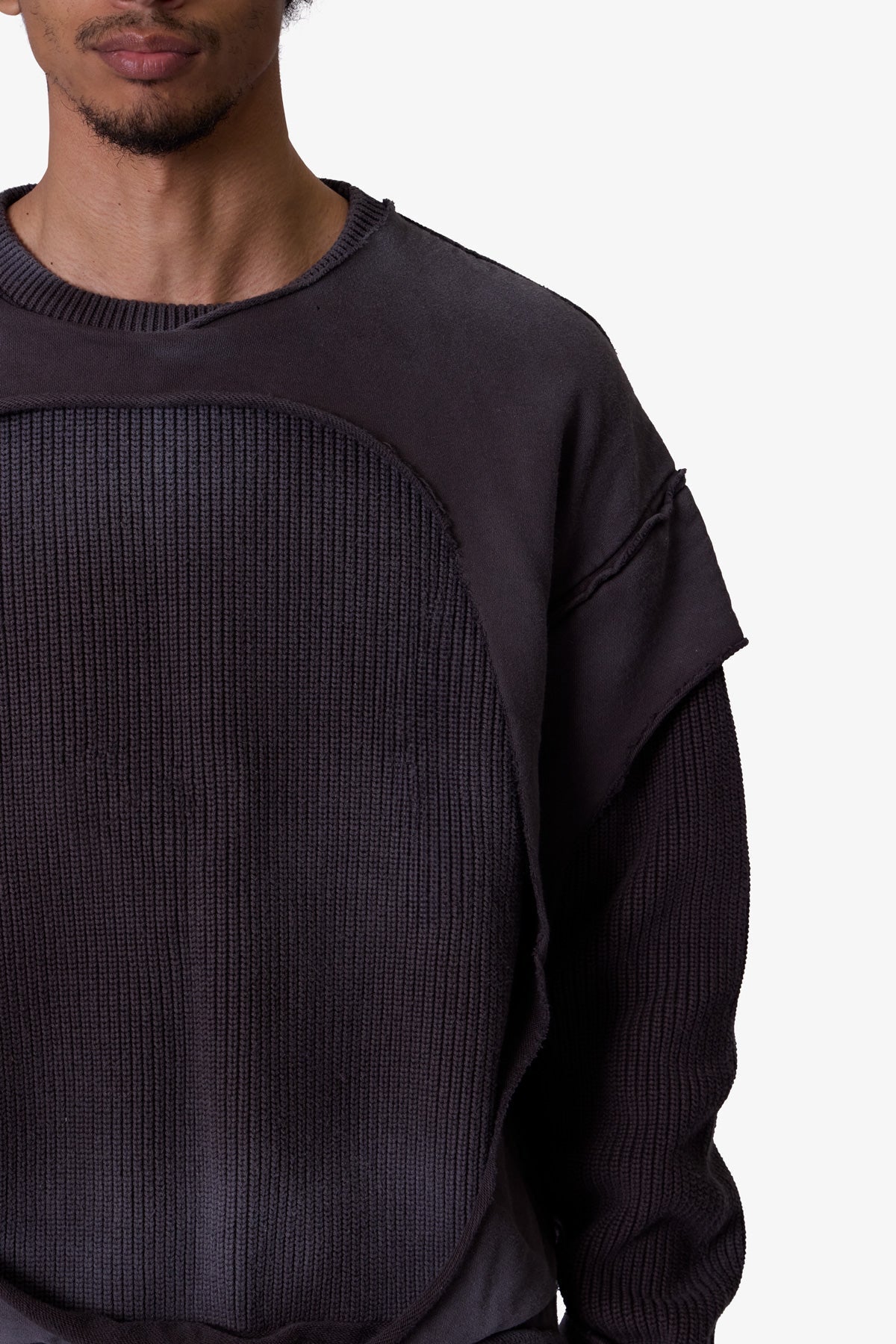 Dug Up Distressed Sweater - Charcoal Grey