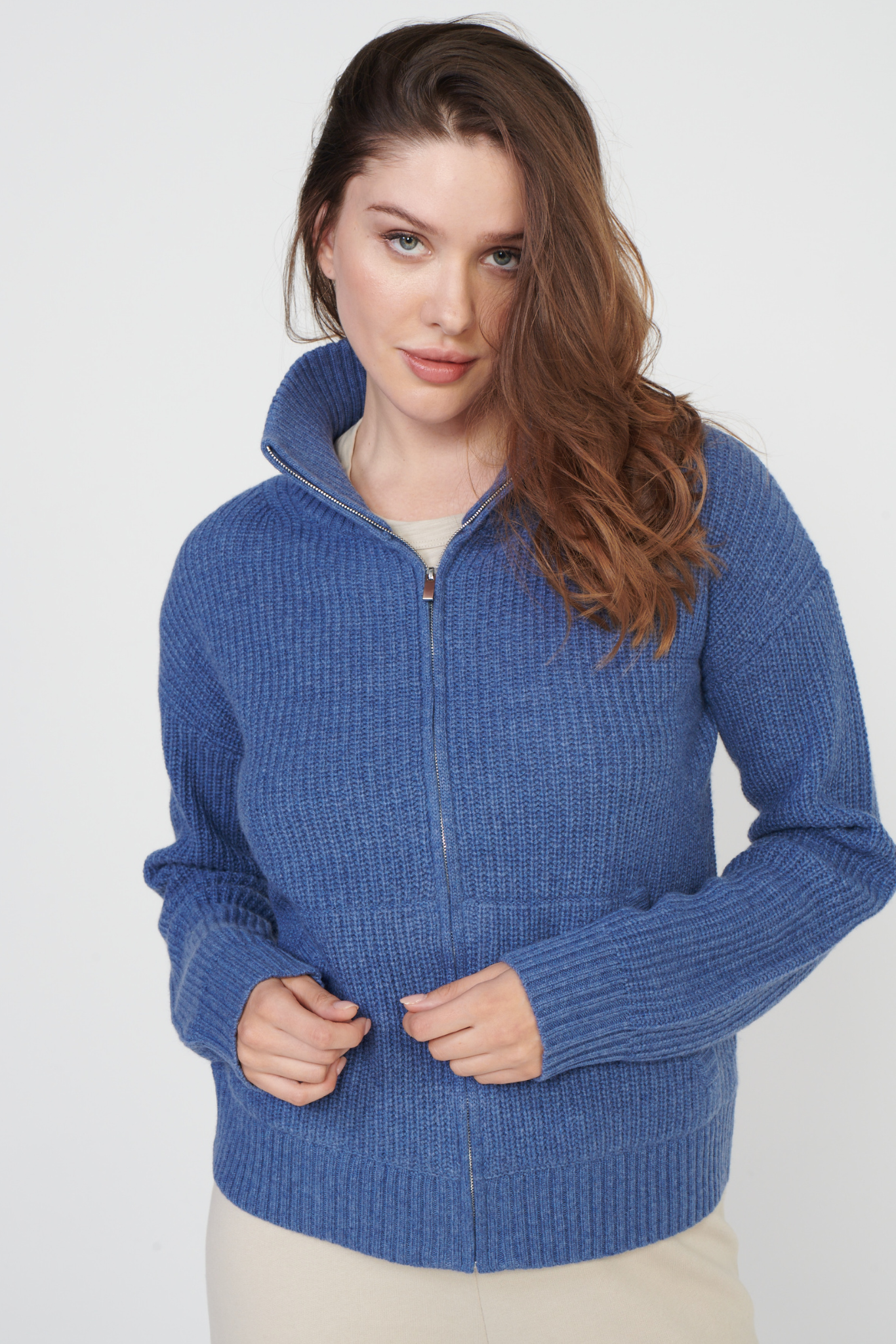 Oversized Bay Street Cashmere Zip Up