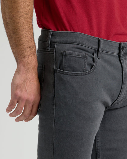 Gray Wash Straight Comfort Stretch Jeans