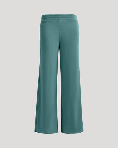 Womens Stormcloud Waffle Wide Leg Pants