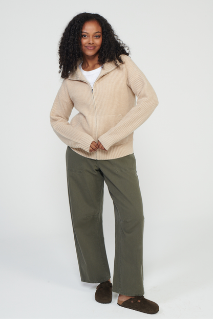 Oversized Bay Street Cashmere Zip Up