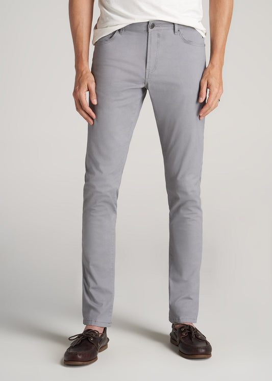 Carman TAPERED Fit Five Pocket Pants for Tall Men in Pebble Grey