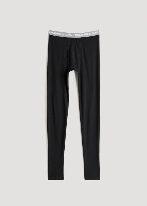 LJ&S Long Thermal Underwear for Tall Men in Black
