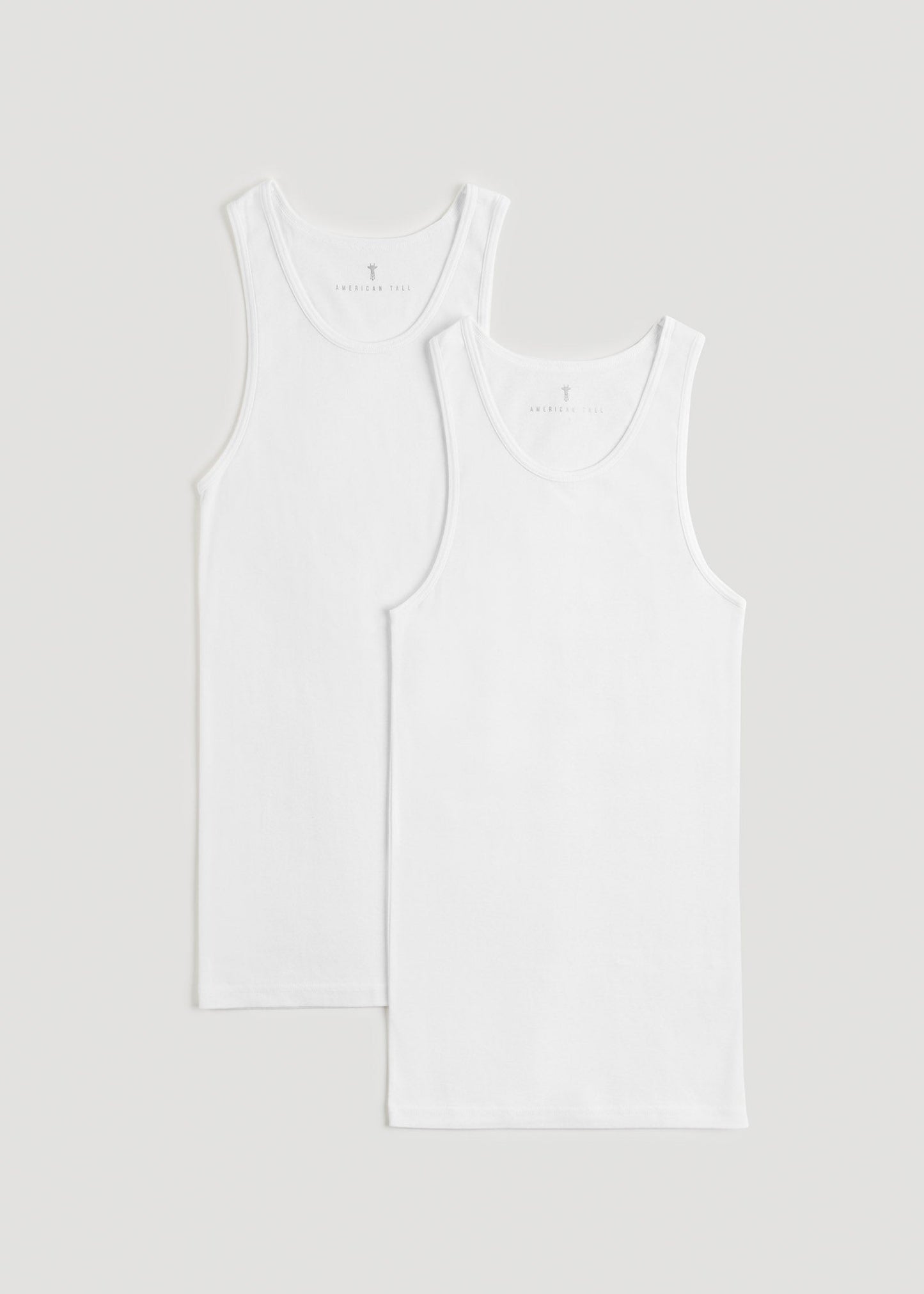 Ribbed Undershirt Tank Top for Tall Men in Bright White