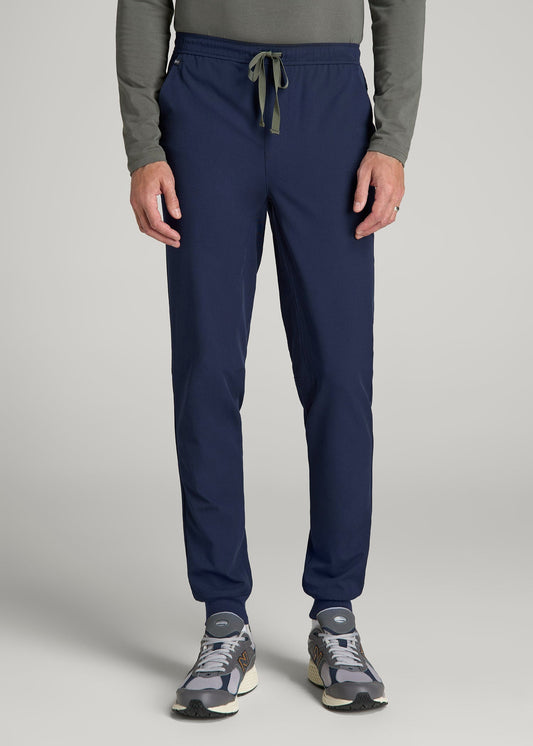 Scrub Joggers for Tall Men in Patriot Blue
