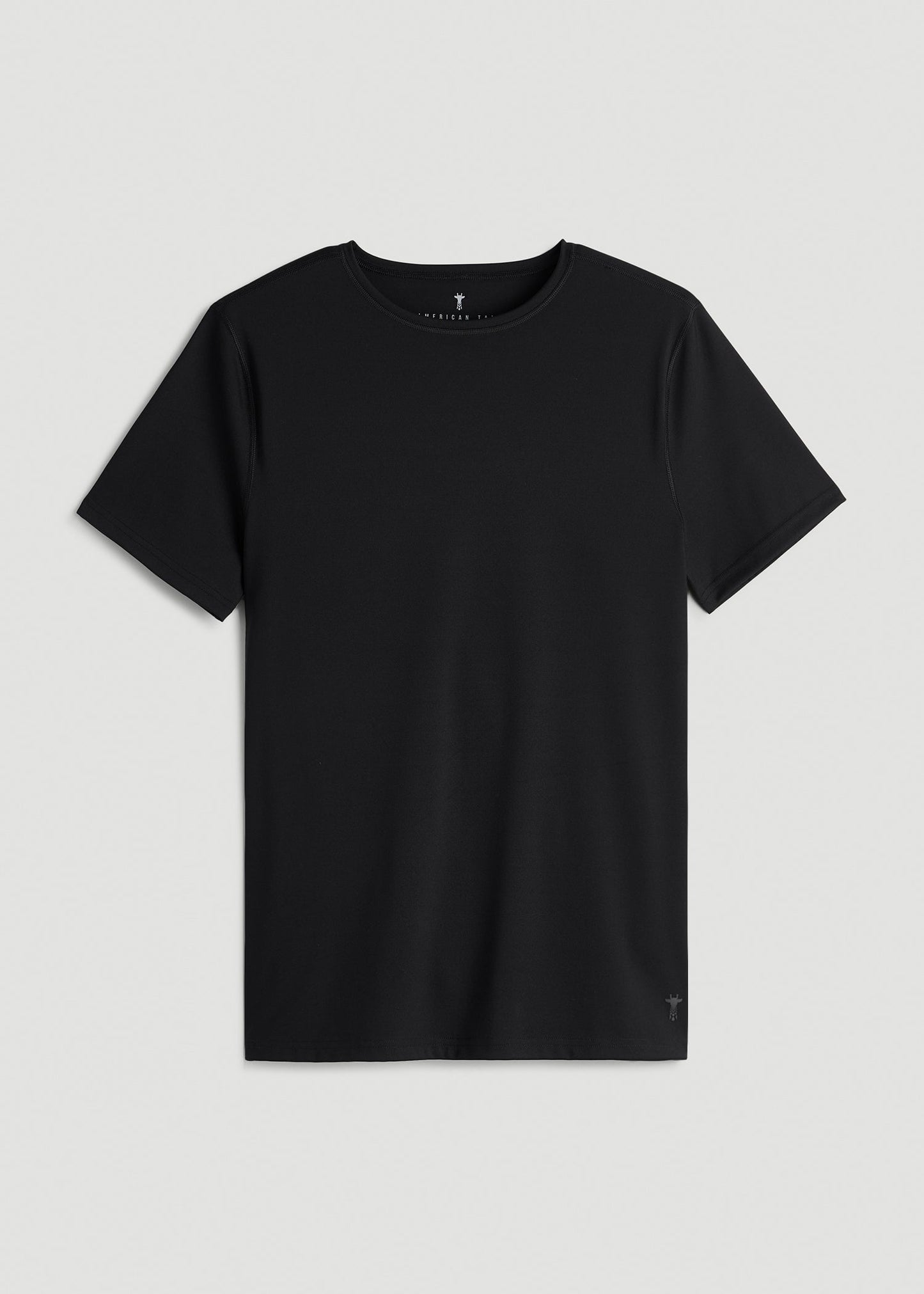Short Sleeve Rashguard for Tall Men in Deep Black