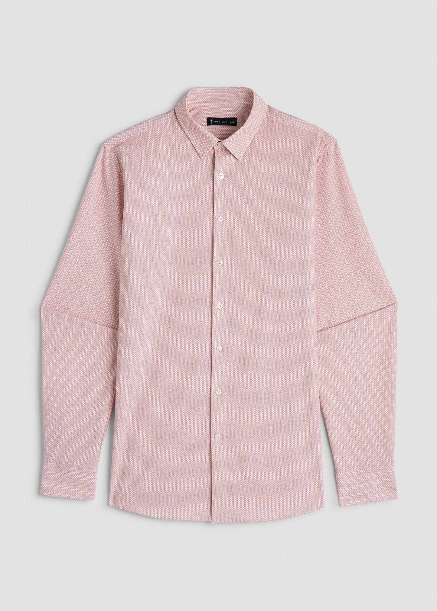 Traveler Stretch Dress Shirt in Light Orange Geometric