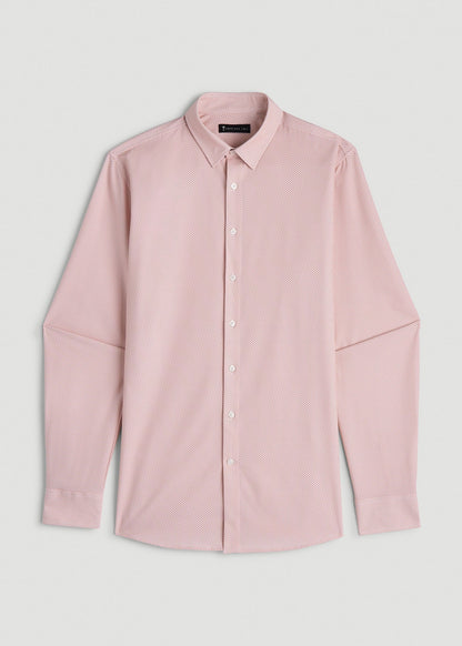 Traveler Stretch Dress Shirt in Light Orange Geometric