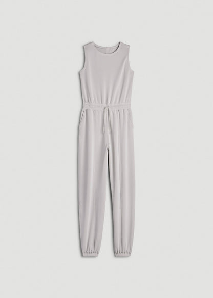 Soft Motion Sleeveless Sweatpant Jumpsuit for Tall Women in Vapor Grey