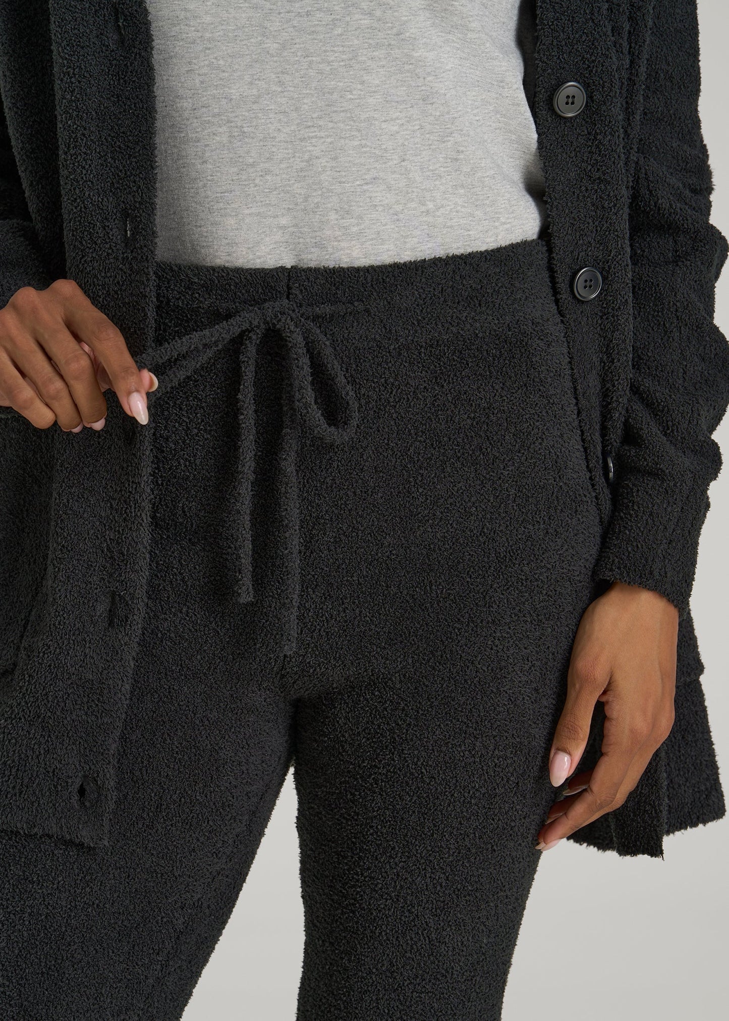 Chenille Leggings for Tall Women in Black