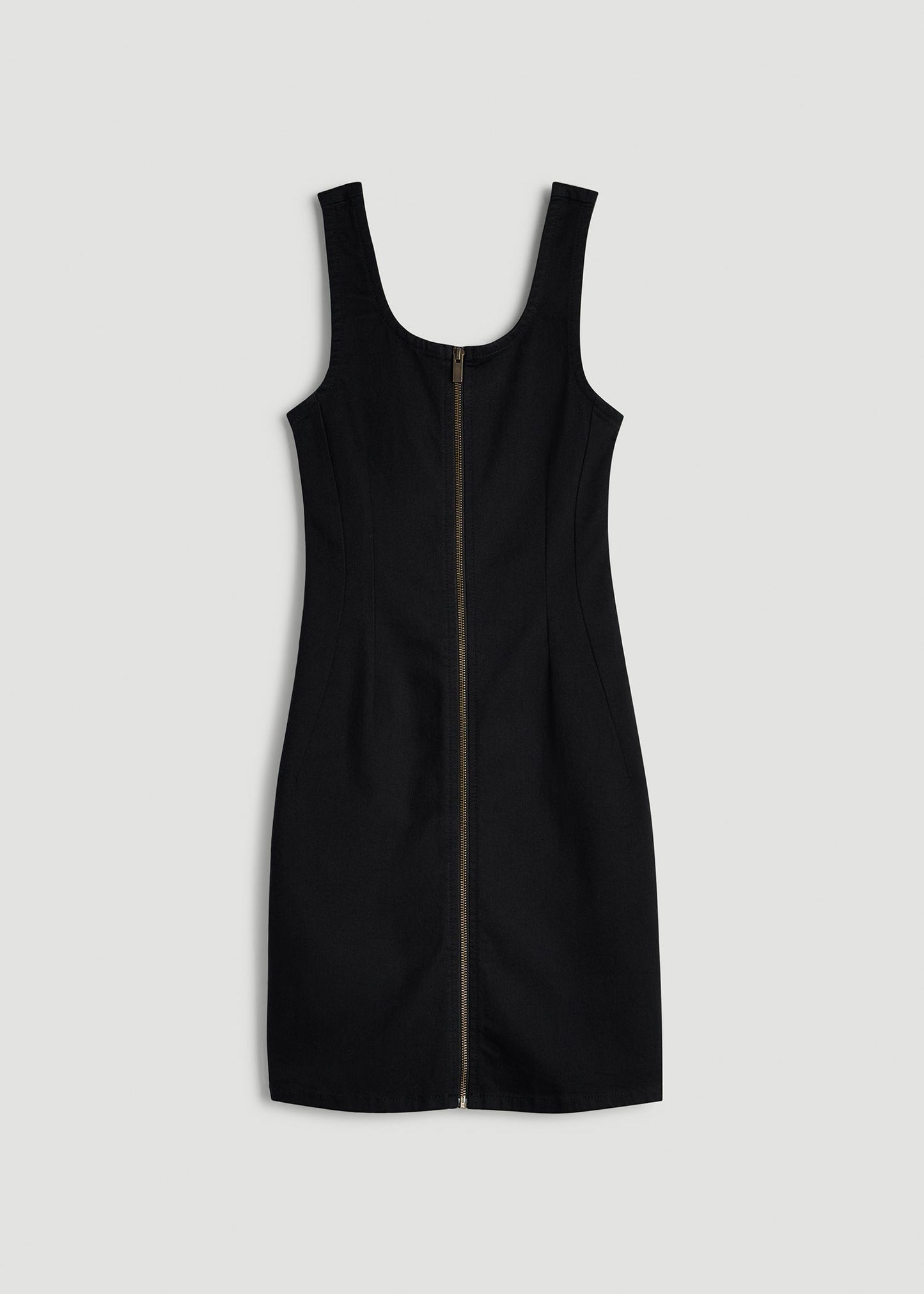 Short Denim Tank Dress for Tall Women in Optimum Black