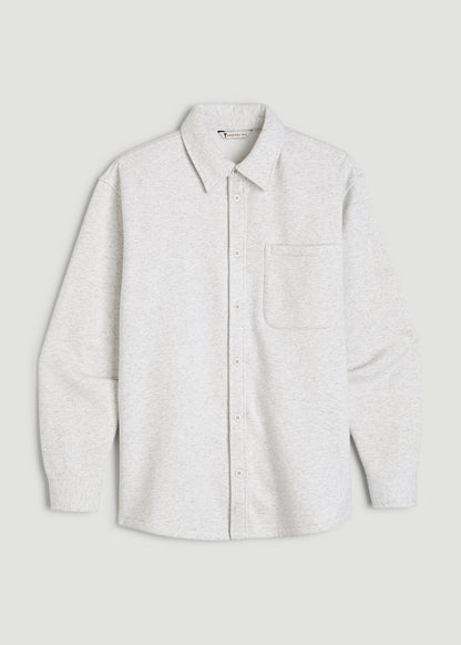 Wearever 2.0 Fleece Shacket for Tall Women in Heather Cloud White