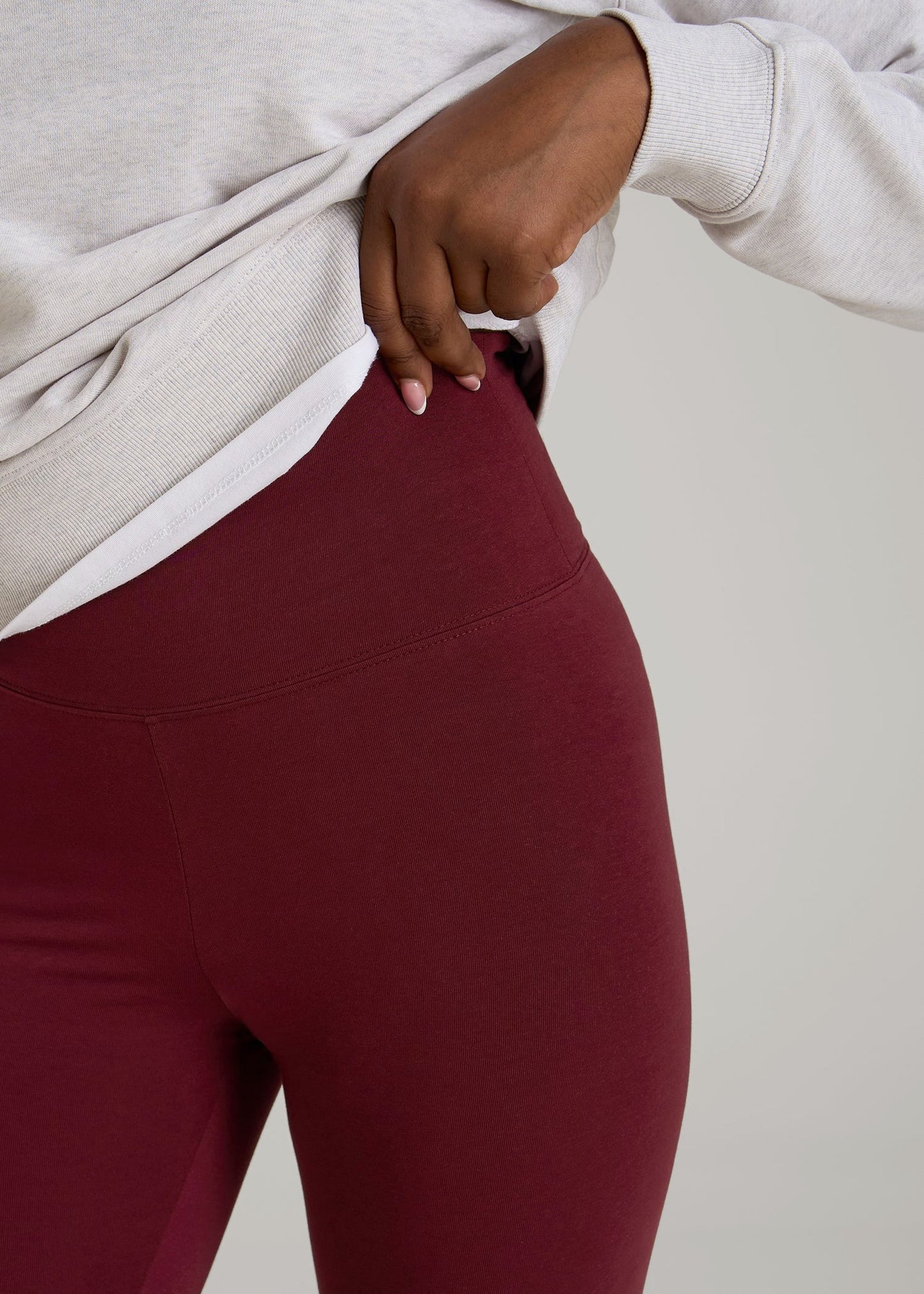 Cotton Leggings for Tall Women in Tawny Port