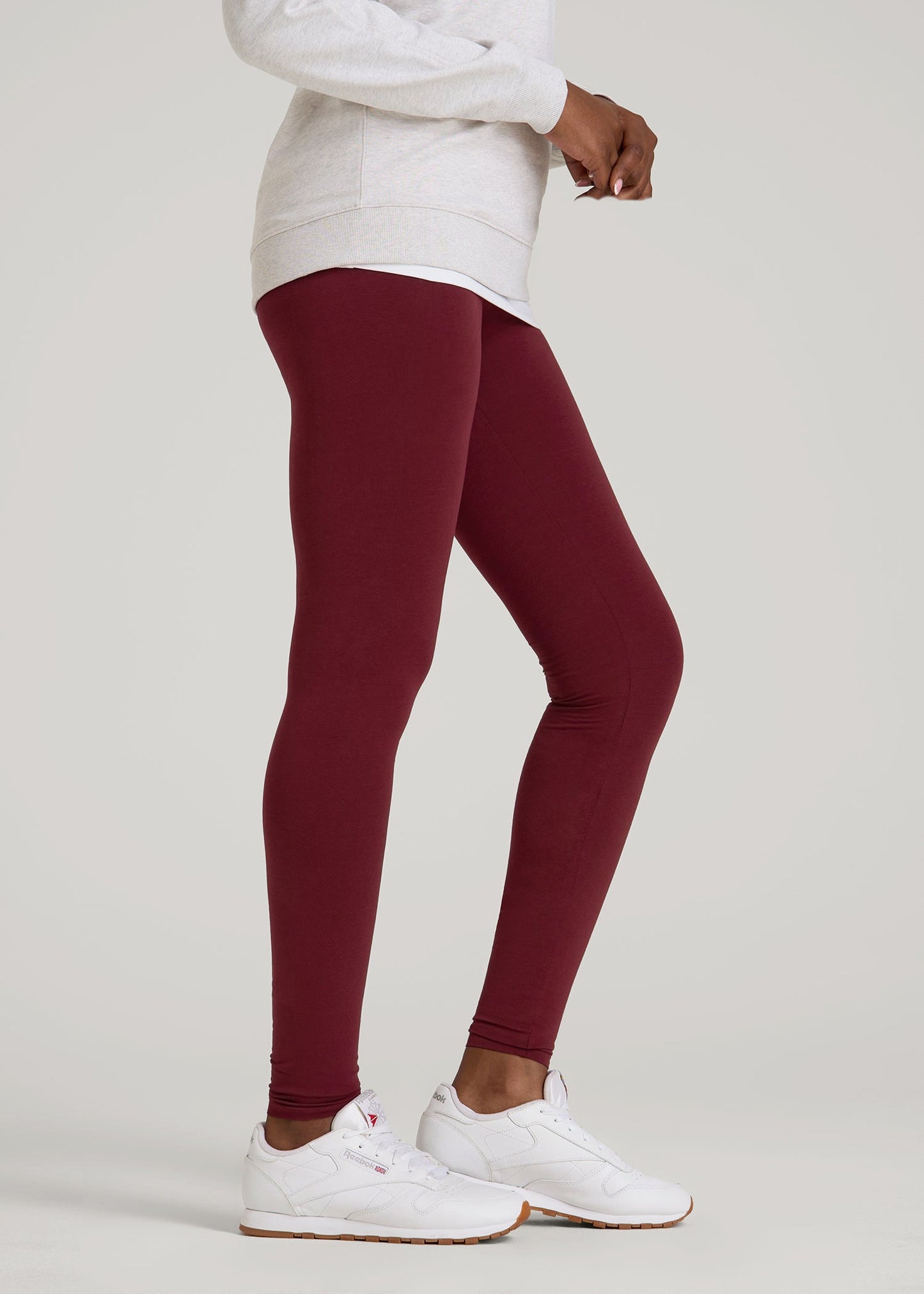 Cotton Leggings for Tall Women in Tawny Port