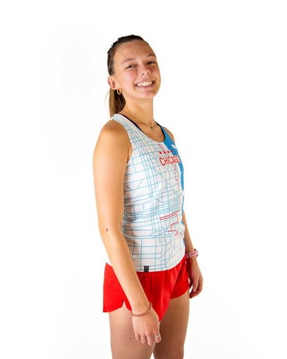 Women's Chicago Marathon Course Singlet