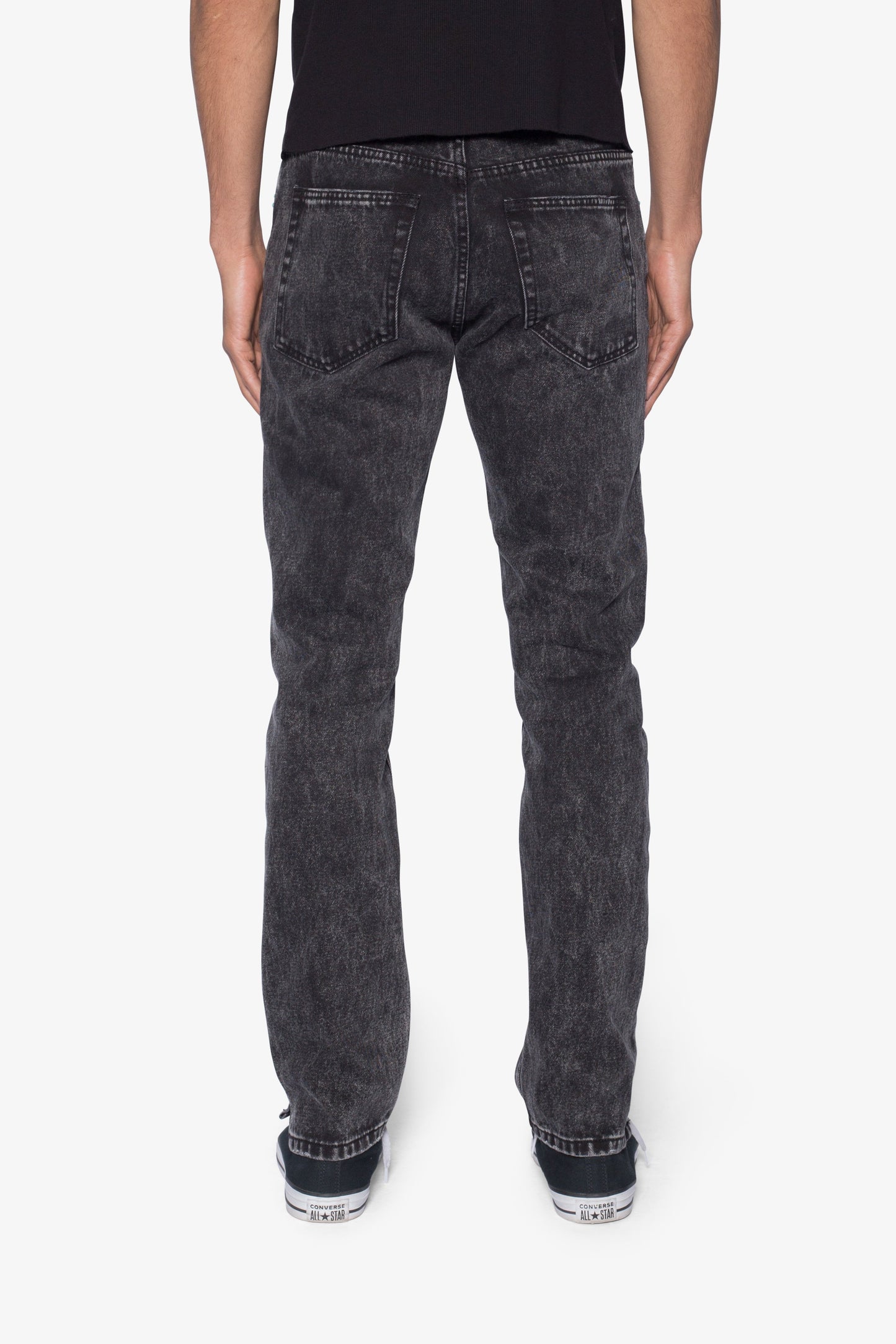 D701 Studded Turquoise Denim - Black