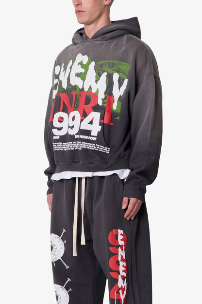 Enemy Hoodie - Washed Black
