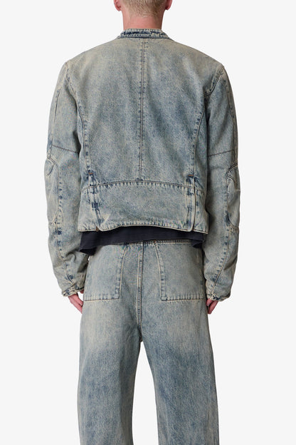 Moto Denim Jacket - Vintage Blue