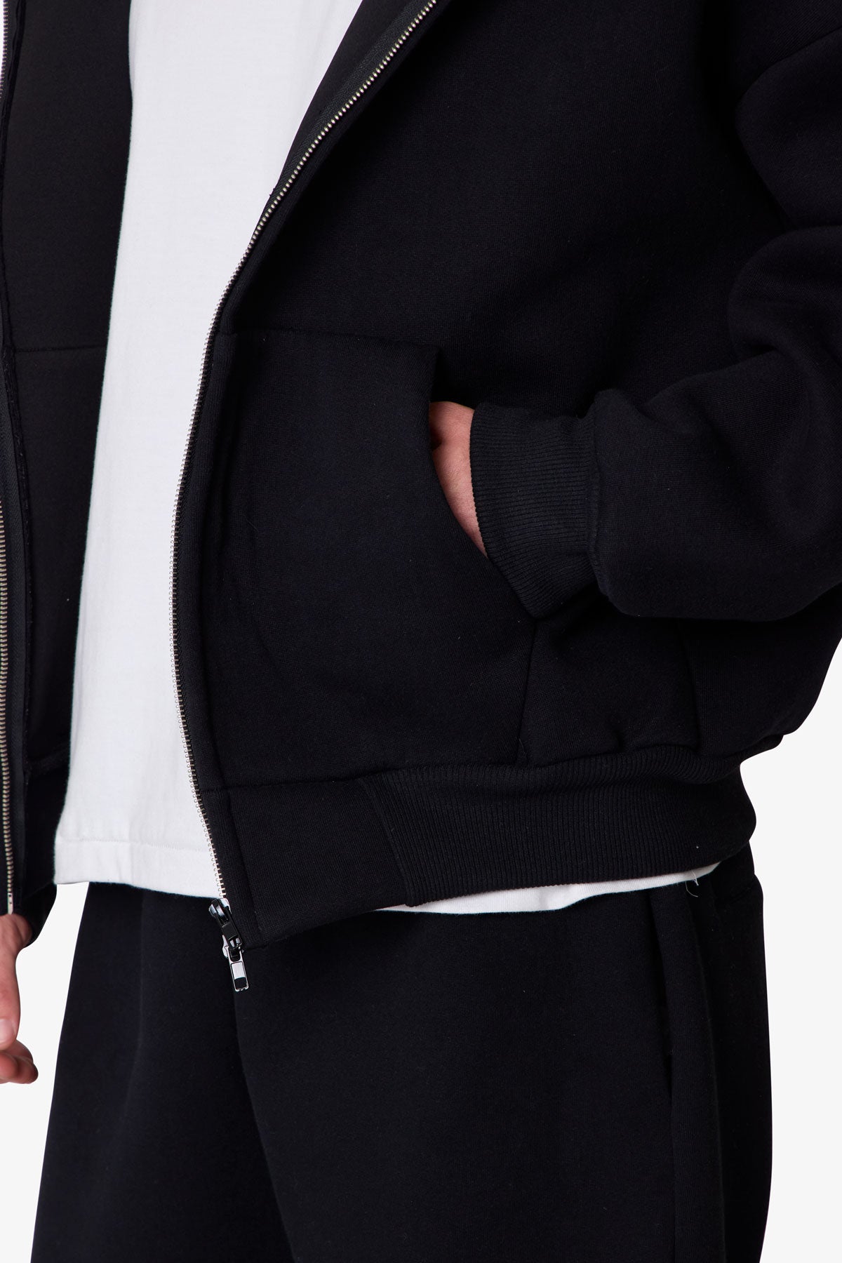 Stiff Lounge Zip Up Hoodie - Black