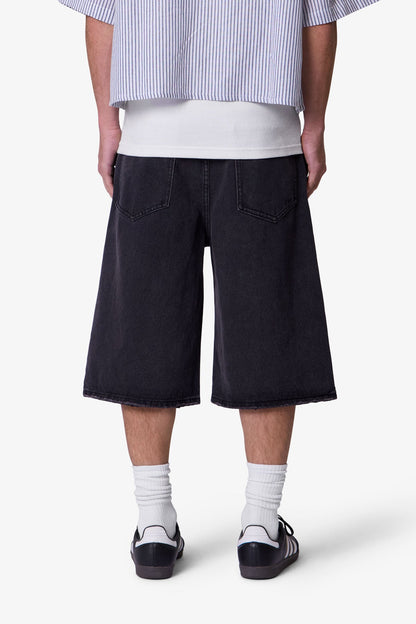 Ultra Baggy Denim Shorts - Black