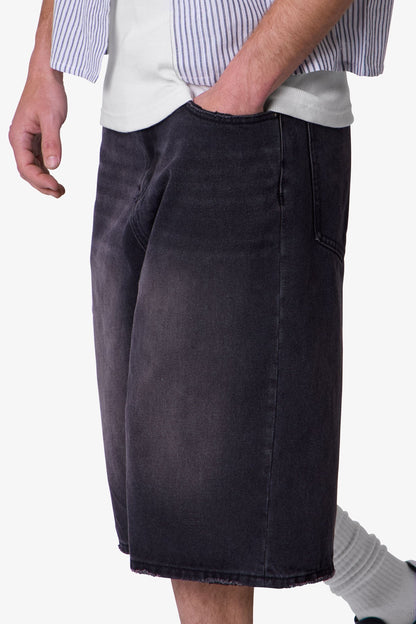 Ultra Baggy Denim Shorts - Black