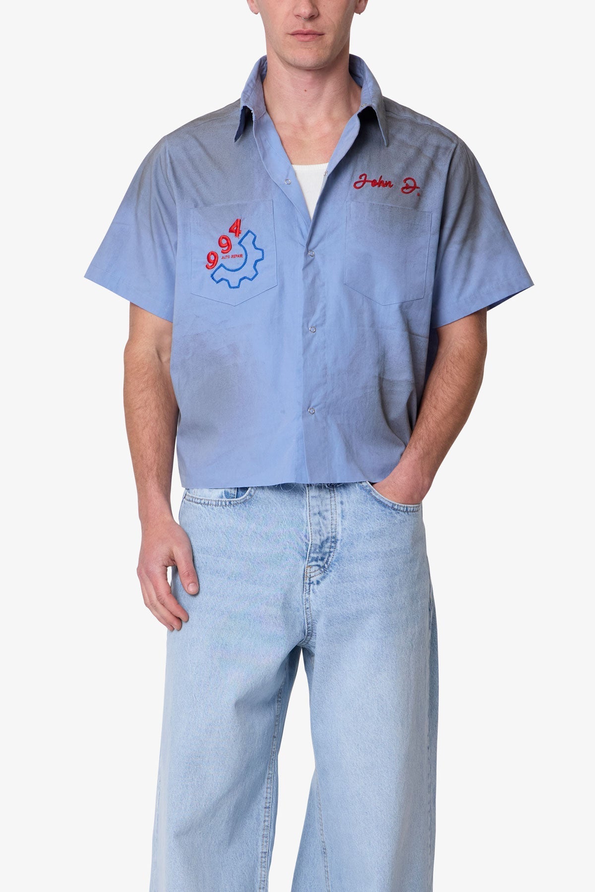 Vintage Work S/S Shirt - Light Blue