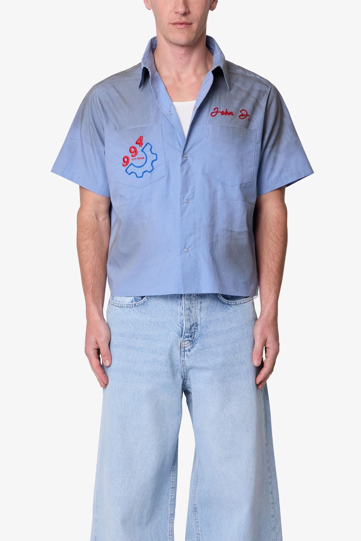 Vintage Work S/S Shirt - Light Blue