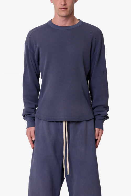 Washed Thermal L/S Tee - Washed Navy