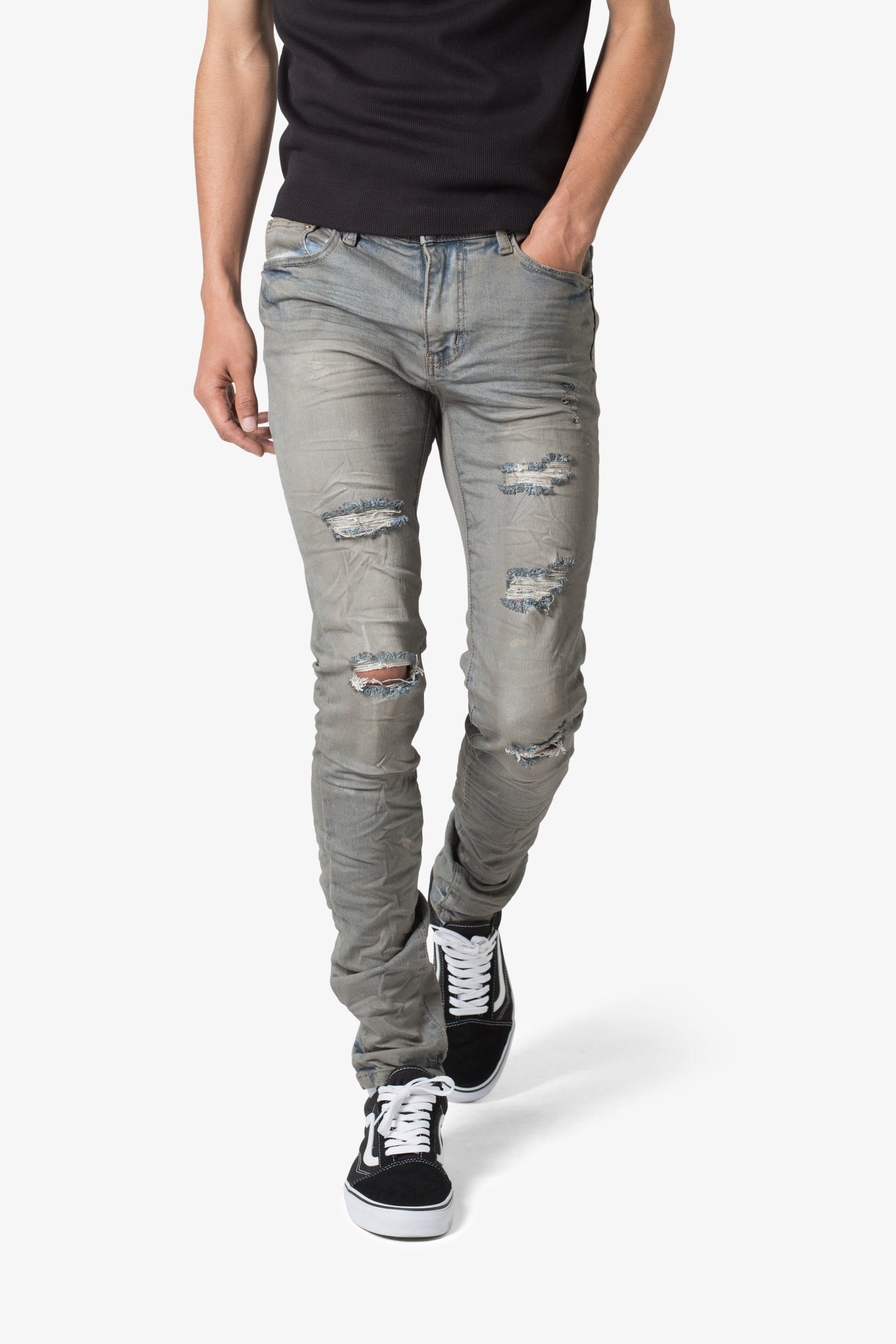 X607 Painted Skinny Denim - Blue