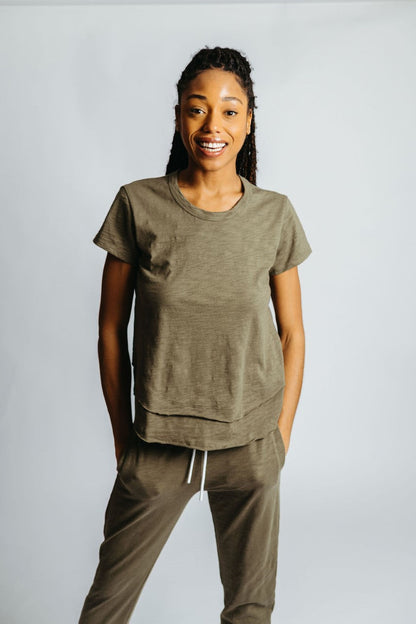 Sale Daisy Ruffle Bottom Tee