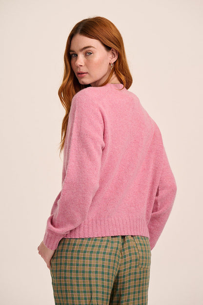 Mae Lambswool Cardigan - Sakura Pink